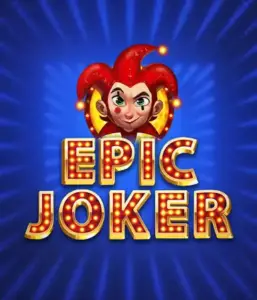 Experience the vibrant world of the Epic Joker game by Relax Gaming, showcasing a playful joker with a bright red hairstyle against a luminous blue background. This graphic captures the light-hearted spirit of classic slots, perfect for players who enjoy a nostalgic touch, delivering a delightful gaming experience.